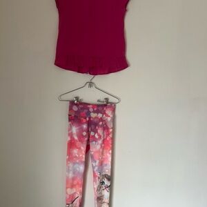 Pink and Multicolor Kids Justice Leggings